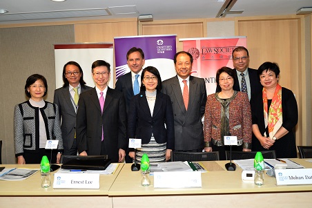 The Registrar of Companies, Ms Ada Chung, (front row centre) and the Registry's Consultant (Company Law), Mrs Karen Ho, (front row first left) pictured with the organiser and other speakers at the seminar.