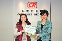The Registry Manager, Miss Peggy Lau, presented certificates to the students