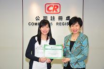 The Registry Manager, Miss Peggy Lau, presented certificates to the students